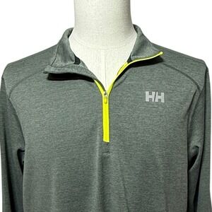 Helly Hansen Shirt Mens Large Gray Pullover X-Cool 1/4 Zip Performance